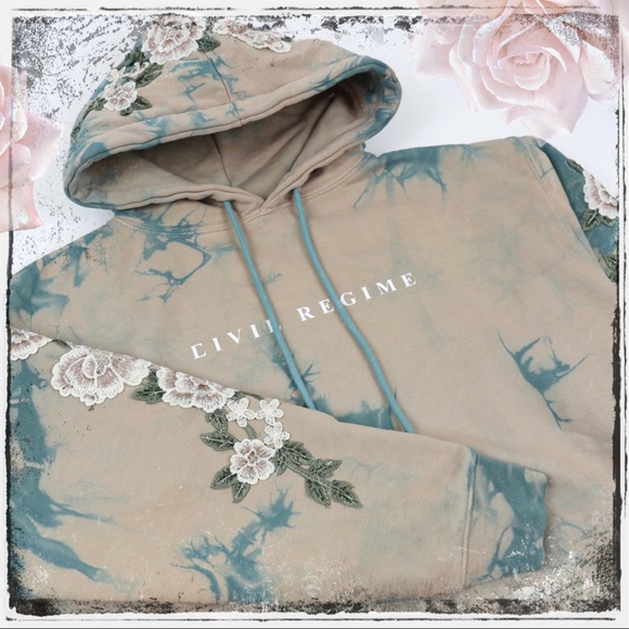 Civil Regime Rose Hoodie Brunnera Khaki wash Sweatshirts & Hoodies